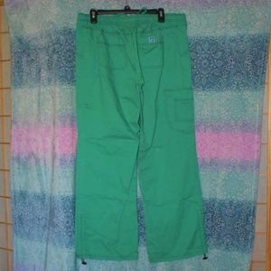 Green Cargo Scrub Pants Lots of Pockets XL Unisex Drawstring Medical Uniform